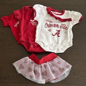 Alabama Crimson Tide Baby Onesies and Skirt Set